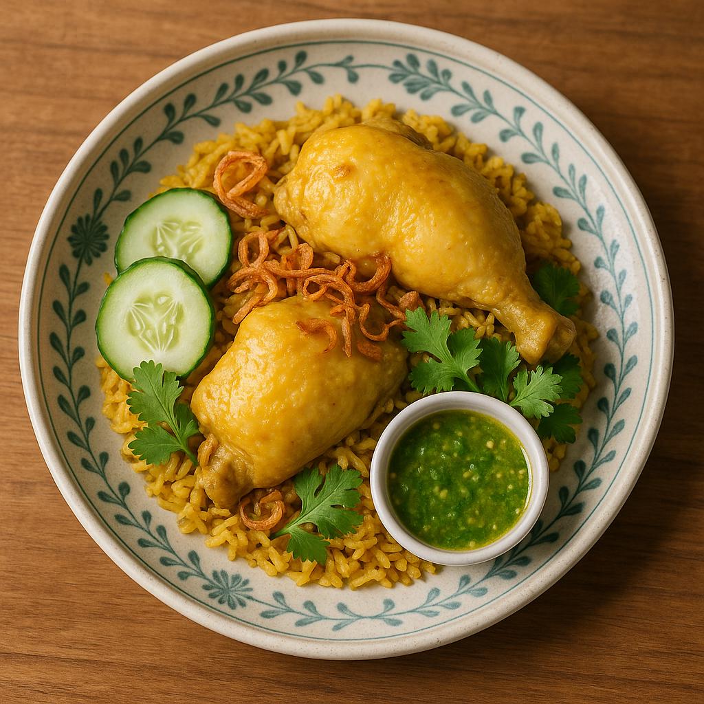 Khao Mok Gai: Thai‑Biryani mit Hähnchen – goldgelb, aromatisch, einfach