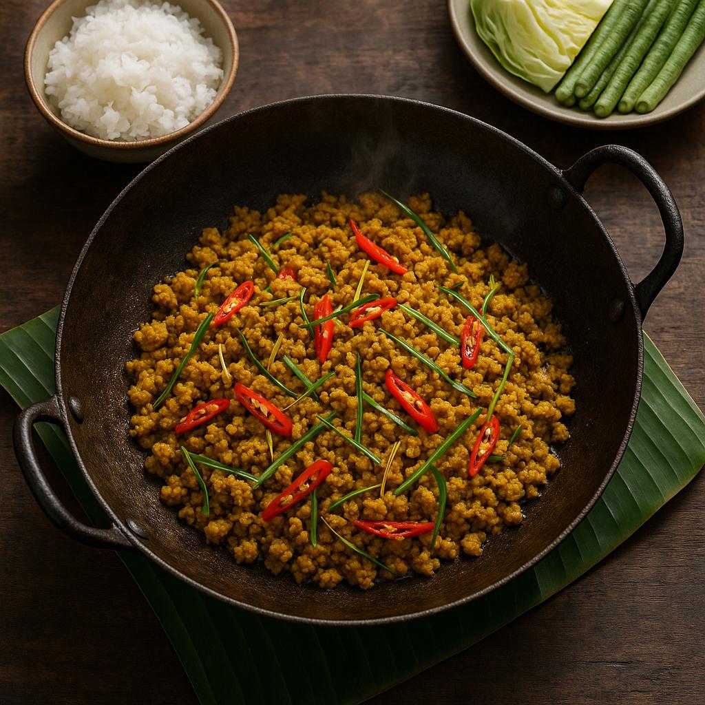 Kua Kling Moo: Südthailändisches Trocken‑Curry mit Schweinehack – feurig, duftend, ohne Kokosmilch