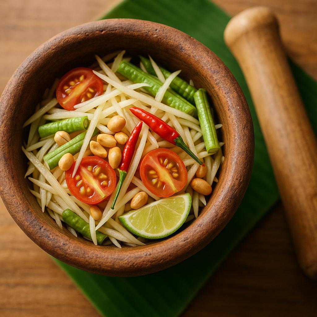 Som Tam Thai – Grüner Papayasalat: knackig, scharf, limettig in 15 Minuten