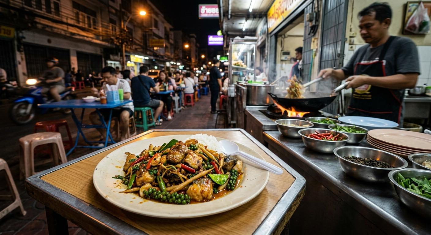 Pad Cha Pla – Würziger Thai-Fisch aus dem Wok mit frischen Kräutern