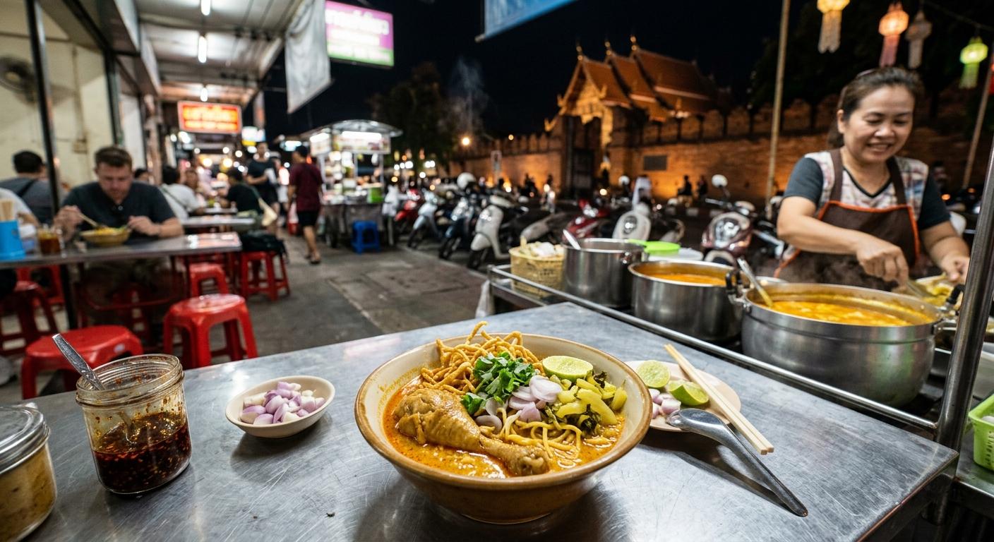 Khao Soi mit Hähnchen – Cremige nordthailändische Curry-Nudelsuppe ganz einfach zuhause kochen